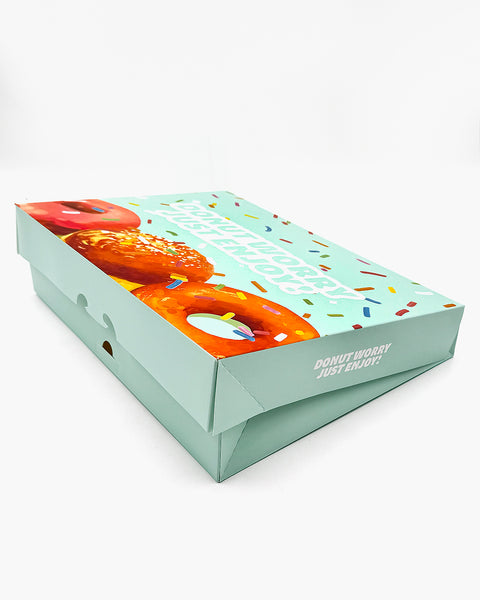 Box Donut 1-DZ Flat Printed (Donut Worry)