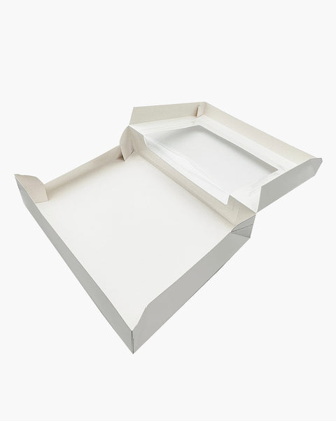 White Cake Box w/window 19x14x4 50ct. RPC (SPO)