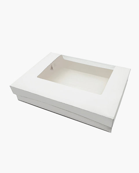 White Cake Box w/window 19x14x4 50ct. RPC (SPO)