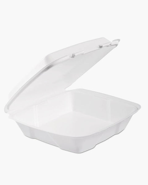 Container Foam Hinged Lid White 200ct. Dart (SPO)